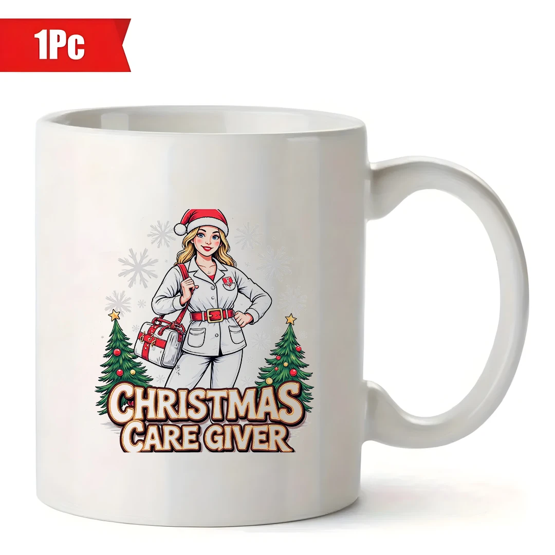 كوب 11 أونصة + كوب ماء ممرضة عيد الميلاد كارتون هدية عيد الميلاد للأطفال كوب ماء كوب قهوة للمنزل والمكتب