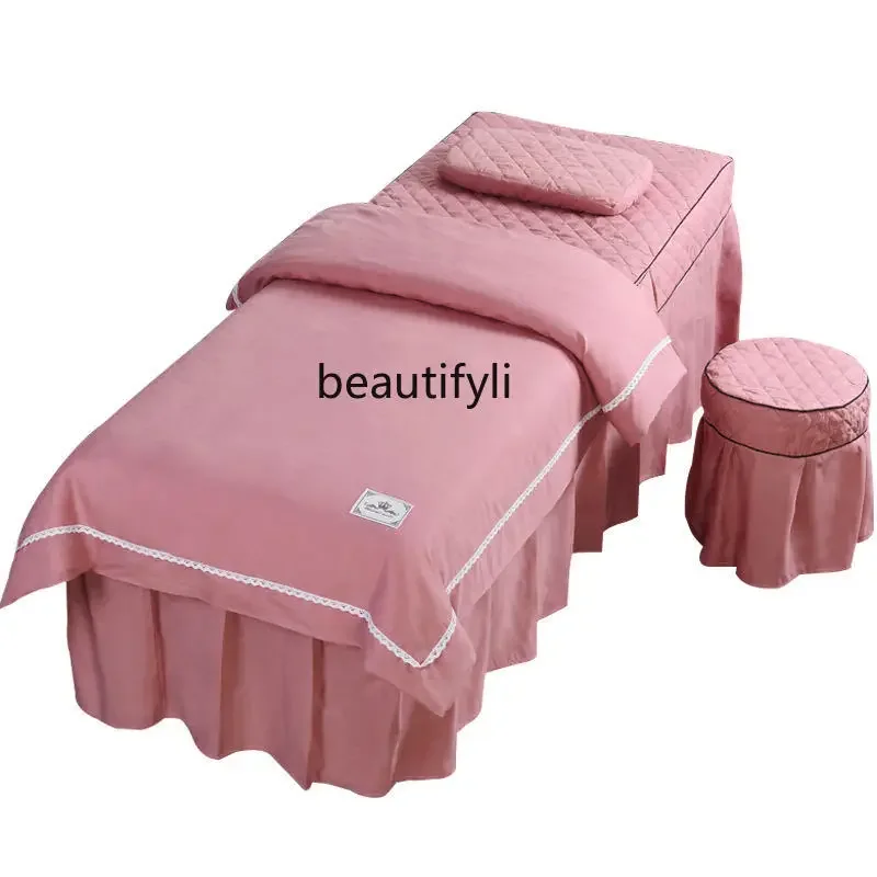 Beauty Bedspread Four-Piece Set Simple Thickened European Beauty Salon SAP Medical Massage Shampoo Chair Sets