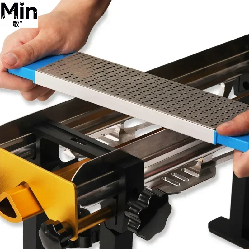 Ceramic Whetstone Diamond Sharpener with Holder Bracket Stand for Skate Shoe Iceboard Ice Edge Trimming
