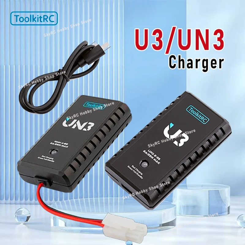 

ToolkitRC U3 2-3S LiPo UN3 4-8S USB-C NiMh Зарядное устройство 2A 25W Порт баланса Прямая зарядка для модели RC FPV Дрон Автомобильный самолет