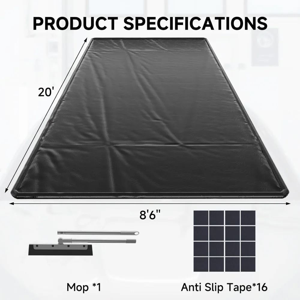 Tappetino per garage impermeabile resistente per protezione auto, tappetino per parcheggio antiscivolo da 8'6 x 20', protezione per pavimento di grandi dimensioni