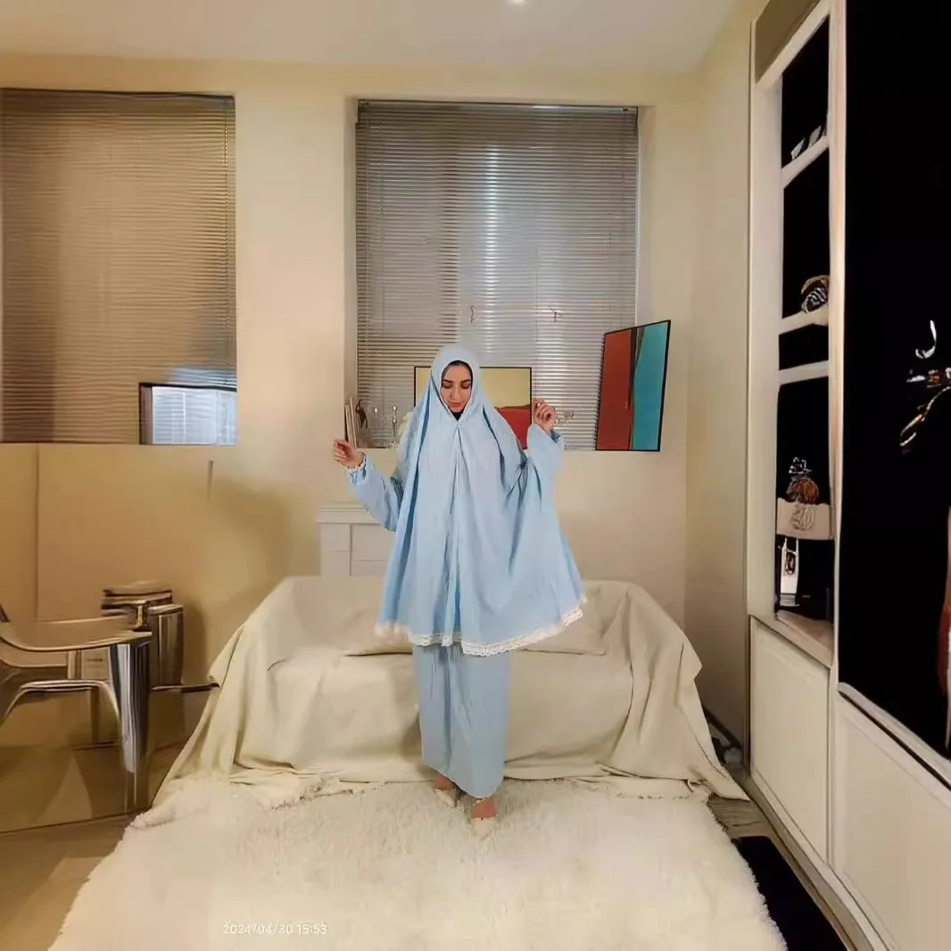 

Aschulman на заказ мусульманские женщины Khimars хиджаб Абая Рамадан дизайн с кисточками скромный женский химар Абая комплект из 2 предметов