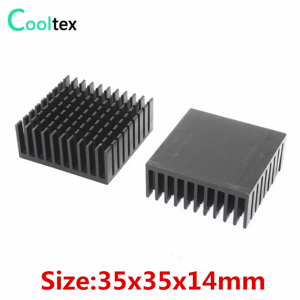 5pcs/lot 35x35x14mm Aluminum Heatsink black heat sink radiator for Electronic Chip VGA RAM IC LED COOLER cooling