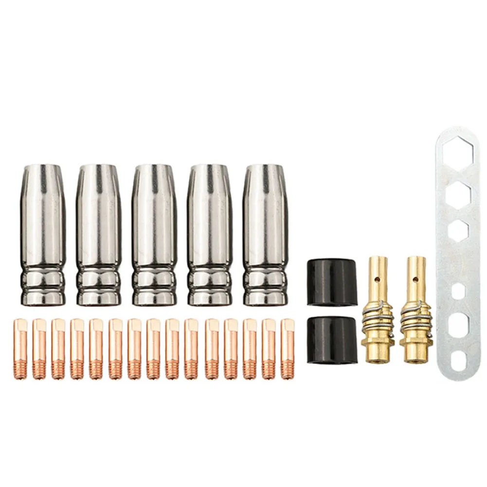 

Welding Accessories Set of 25 for 15AK and For MB15 For Mig Gas Welding Machines Featuring Nozzles Contact Tips and More