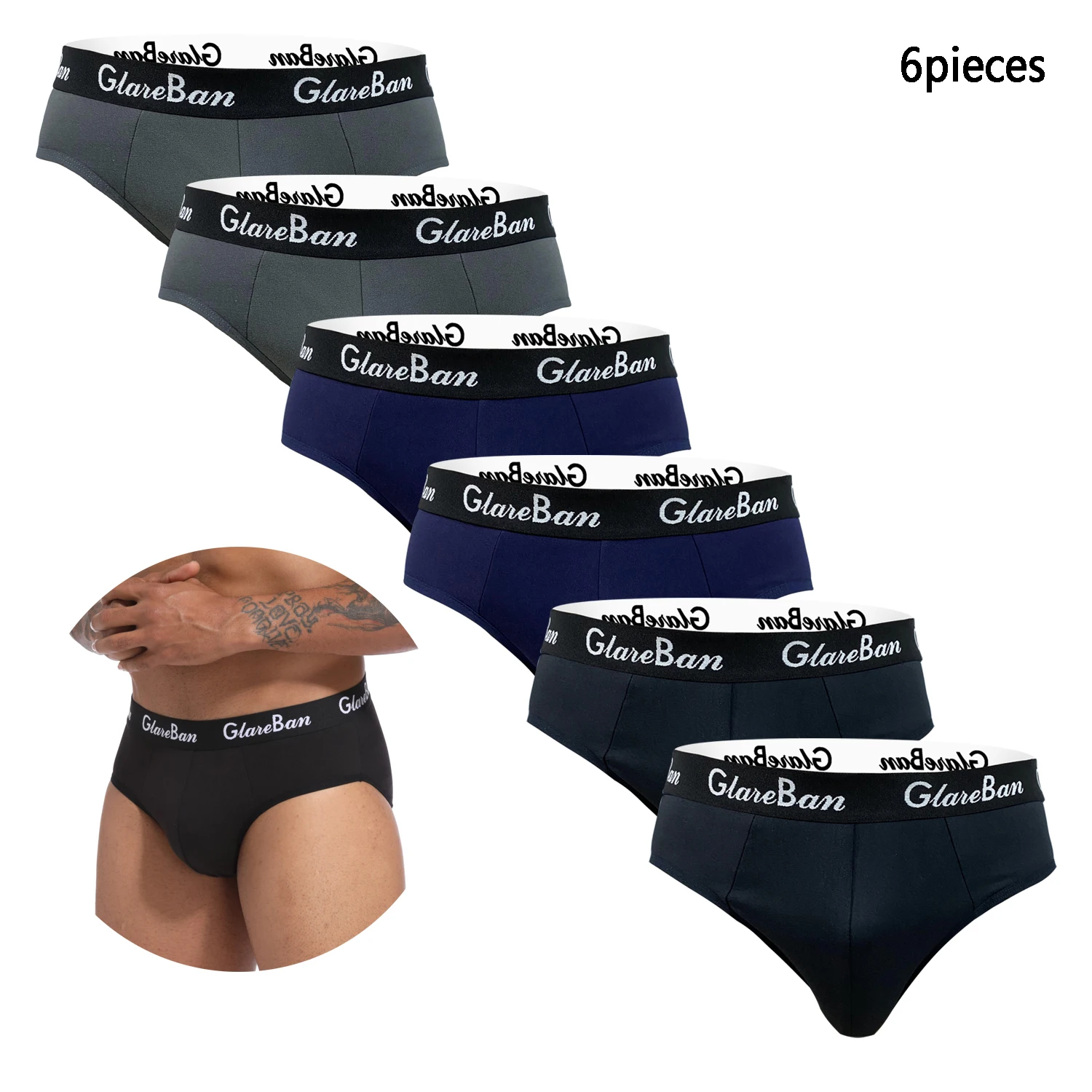 Confezione da 6 pezzi Slip Boxer di marca Stile moda Uomo Mutandine Intimo maschile e mutande per Homme Set di lusso Pantaloncini Box Slips
