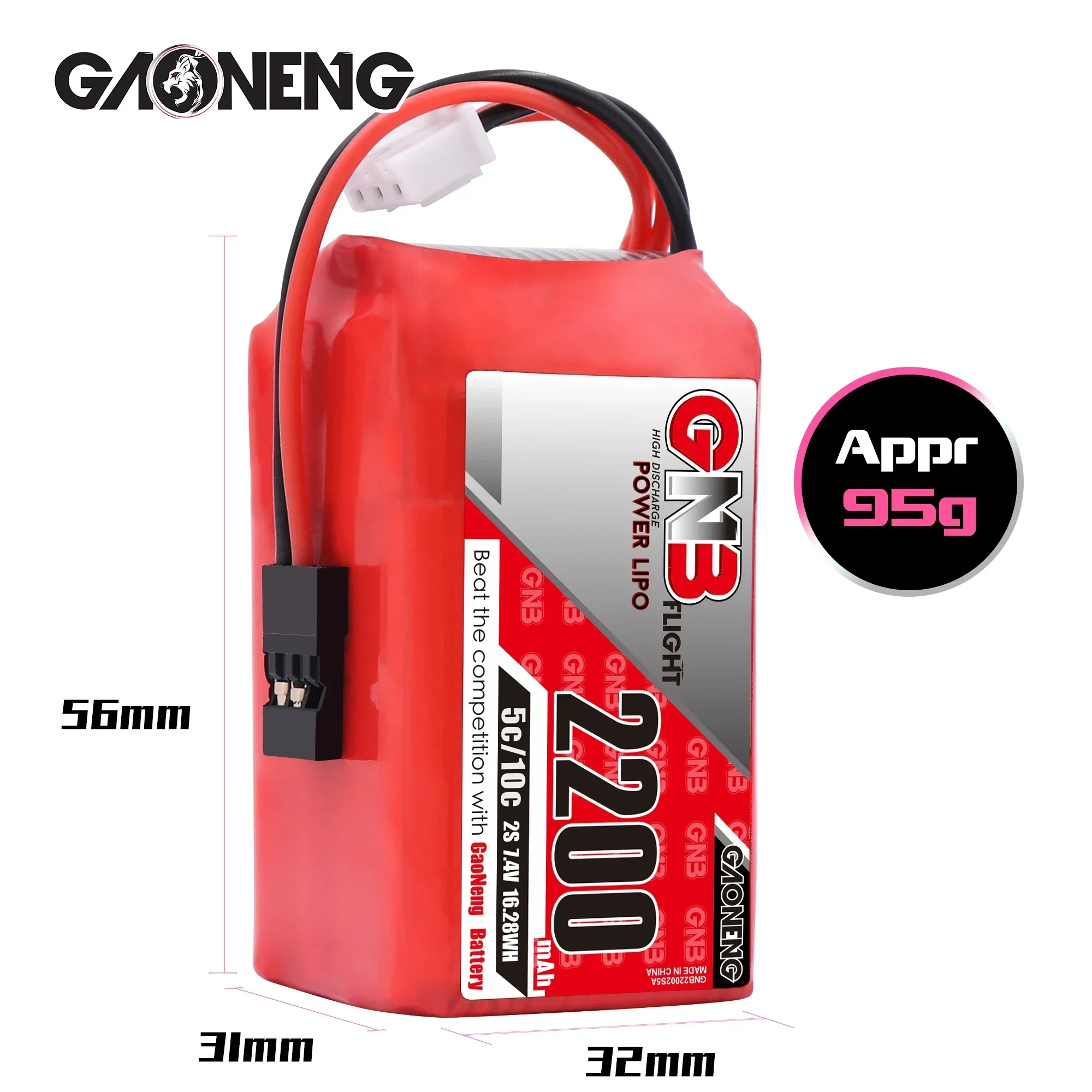 Gaoneng GNB 2S2P 2200mAh 7.4V 5C/10C Akumulator Lipo do zdalnego sterowania z wtyczką JR do nadajnika TX Części zdalnego sterowania RC