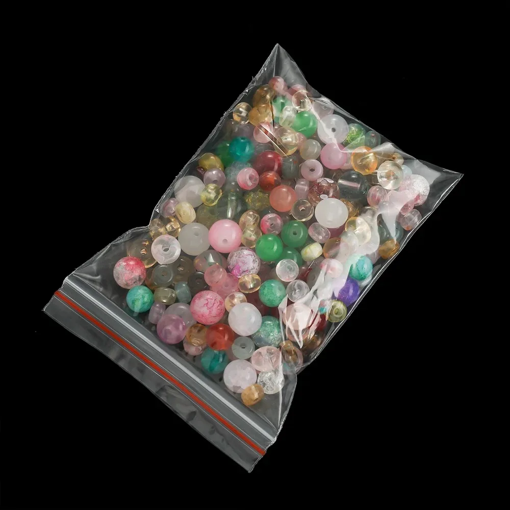 100Pcs Multiple Sizes Transparent Ziplock Plastic Bag for Jewelry Beads Bracelets Storage Small Business Packaging Supplies