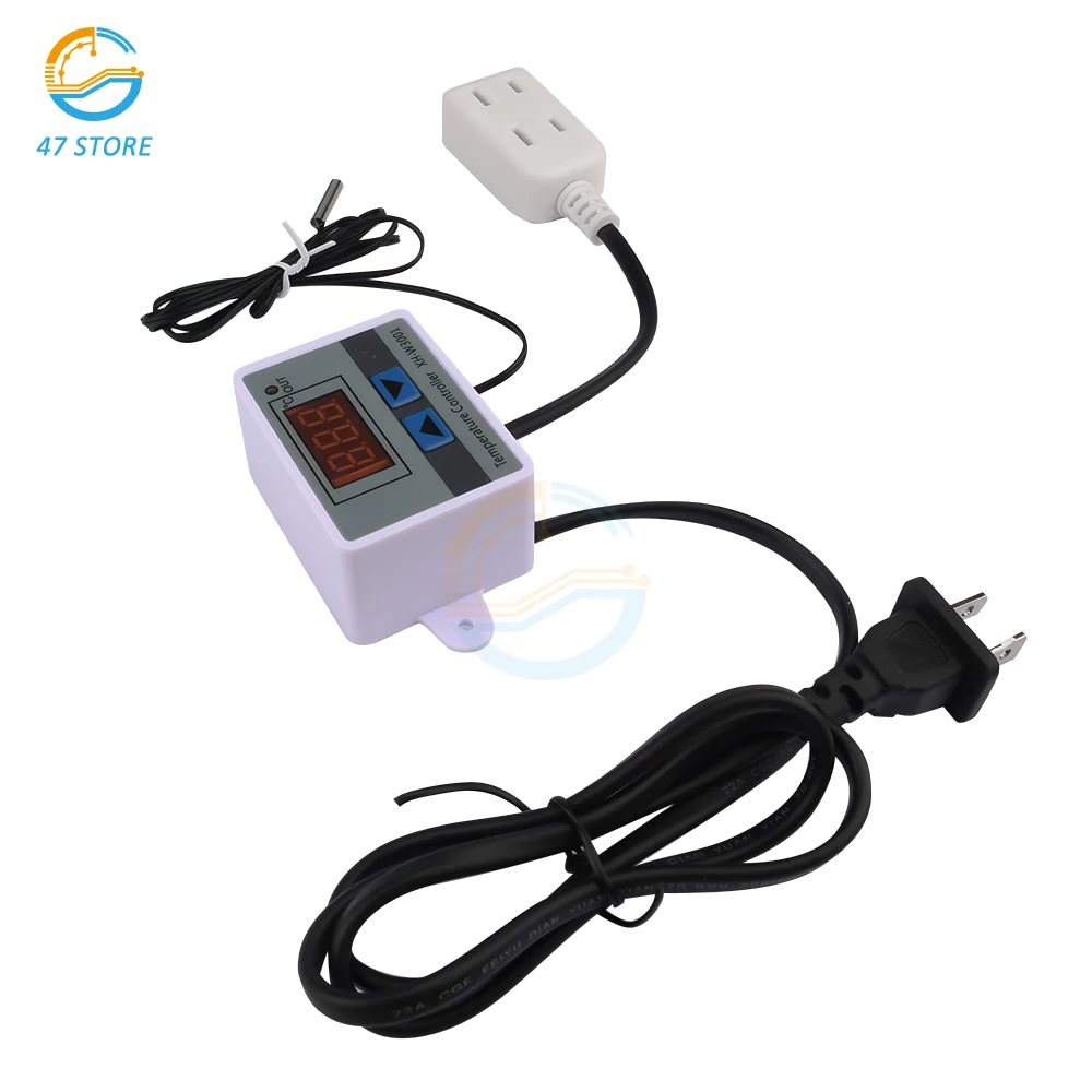 W3001/W3002 AC 110-220V Digital LED Temperature Controller Module Digital Thermostat With Waterproof Probe Electronic Thermostat