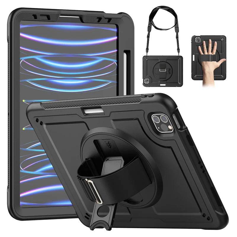 

Case For iPad Pro 11 M1 M2 2022 2020 2021 Shockproof Cover iPad Air 4th 5th 10.9" 10.2 7th 8th 9th 10th Gen Funda+Shoulder Strap