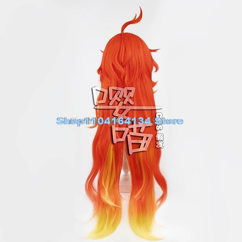 Spel Genshin Impact Mavuika Cosplay Pruik Rood Geel Lang Haar Zonnebril Vrouwen Mannen Halloween Rollenspel Prop