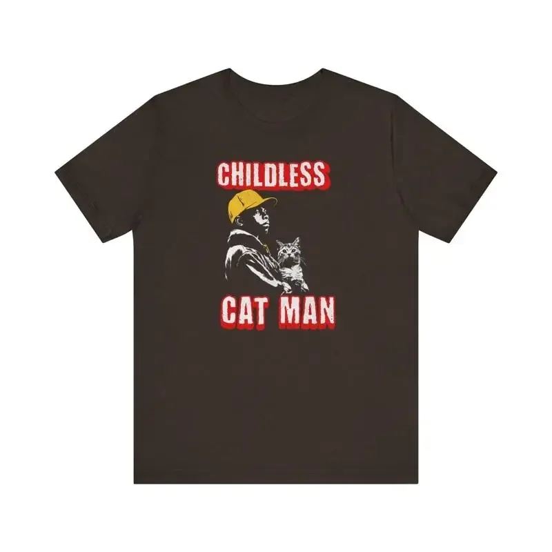 Childless Cat Man T Shirt Retro Dad Design