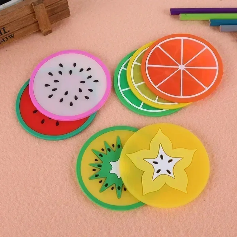 Fruit Shape Cup Coaster Silicone Slip Insulation Pad Cup Mat Hot Drink Holder Mug Stand Home Table Decorations Kitchen Accessory