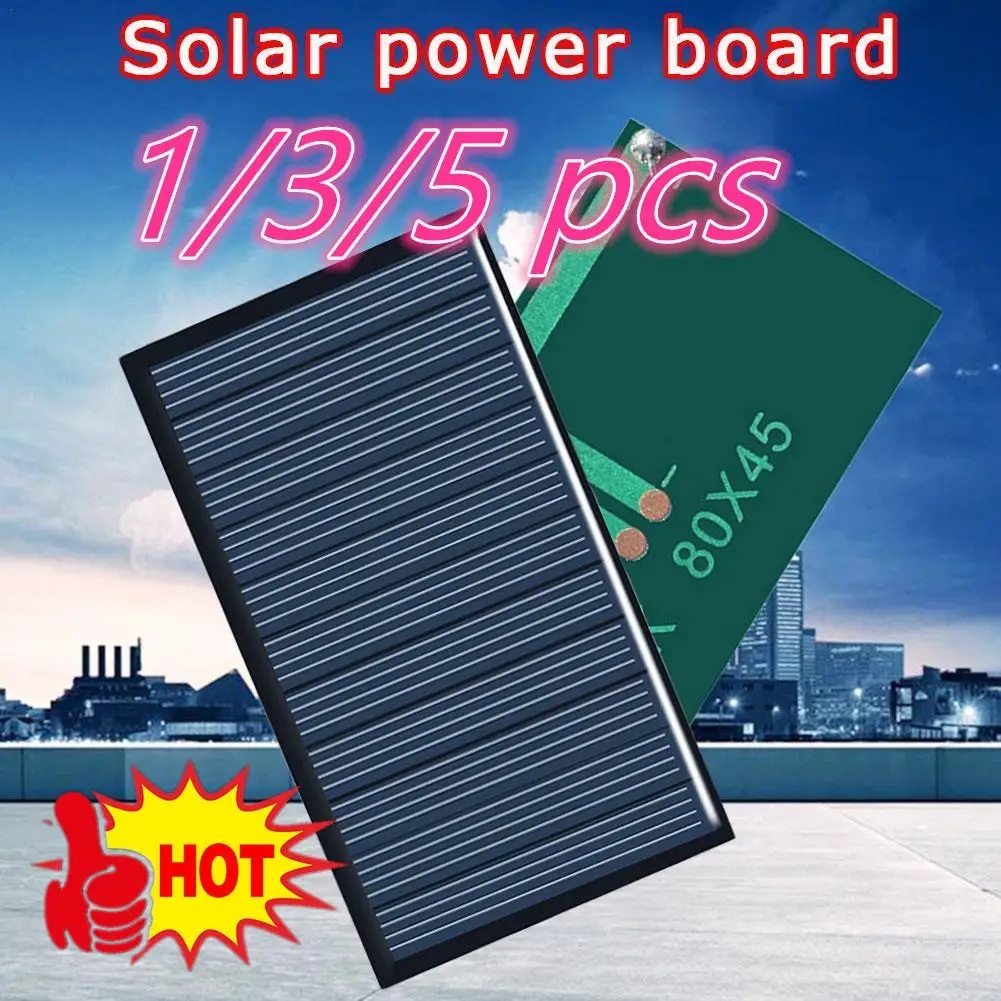 1/3/ Pc 80x45mm 5V 75mA Solar Panel Drop Glue Board DIY Solar Silicon Panels Board Polycrystalline Garden Light Power Accessorie