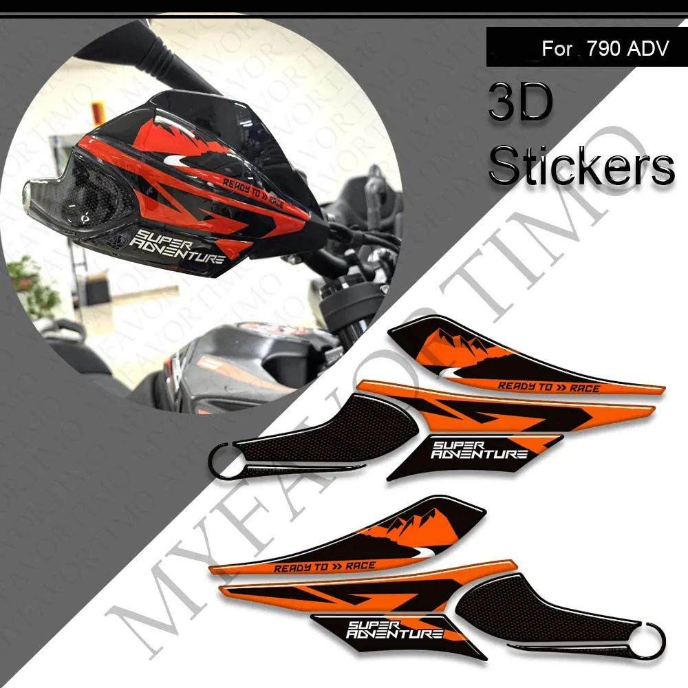 For 790 Adventure R ADV 2019-2025 Motorcycle Protector Tank Pad Side Grips Gas Fuel Oil Kit Handguard Mudguard Wheel stickers