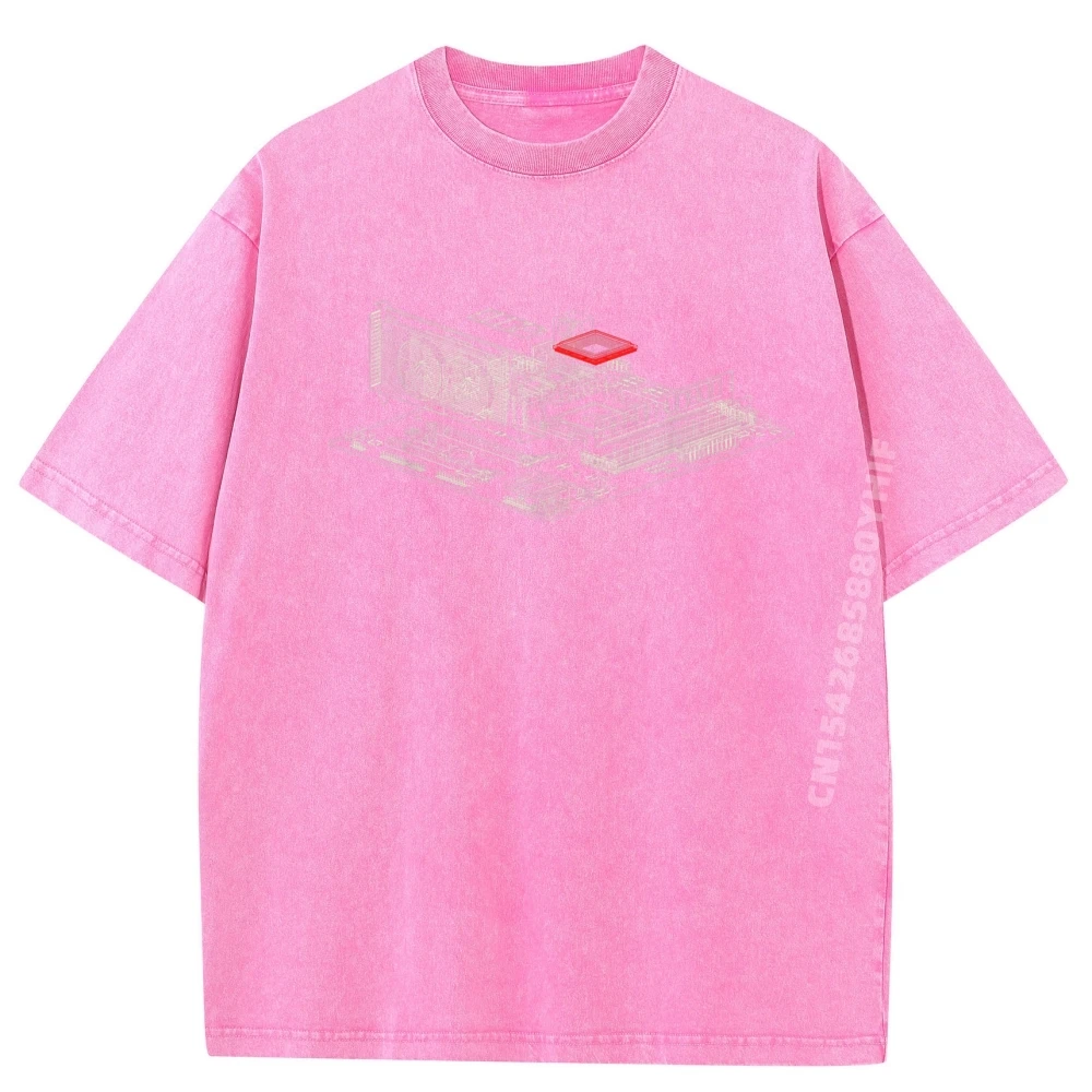 بطاقة الرسومات Wireframe Computer Gpu It Tech Geek Nerd Graphic Tee Cotton Summer Shirt Retro Washed Tops & Tees Creative #2