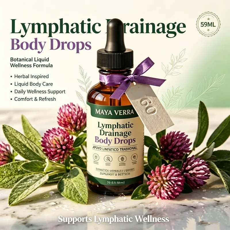 Maya Verra Lymphatic Drainage Drops 59ml, Herbal Liquid Supplement Natural Lymph Support, Relieve Body Swelling Easy to Absorbed