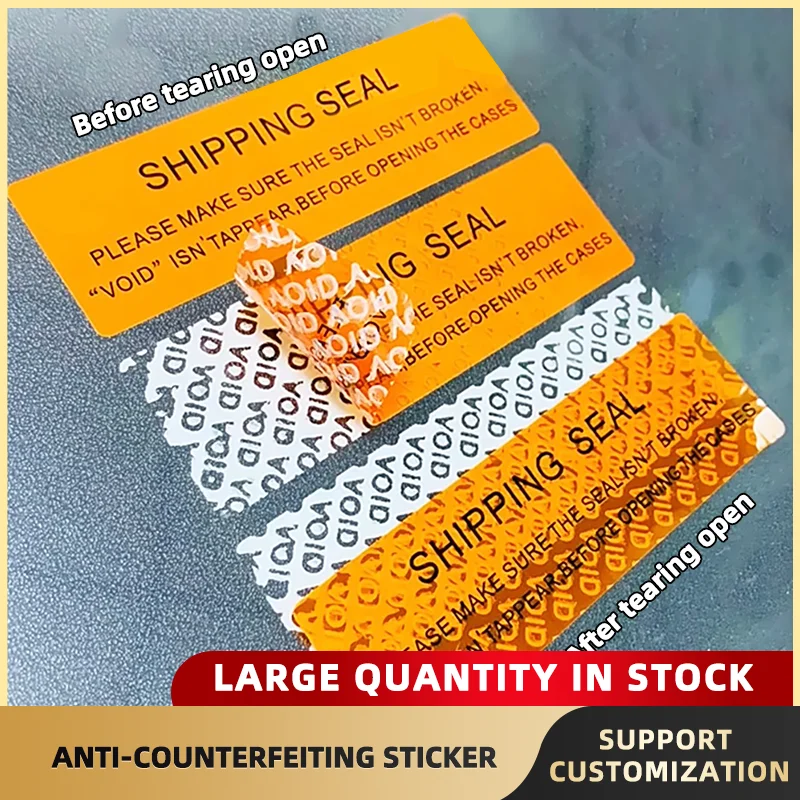 

Orange VOID Seal Label Disposable Anti-demolition Label Tear Invalid Open Leave Word Sealing Box Anti-tear Sticker