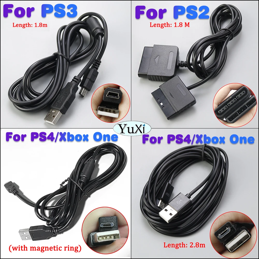 1pc usb daten ladekabel für ps4 ps3 ps2 griff lade verlängerung kabel für xbo one gamepad controller zubehör