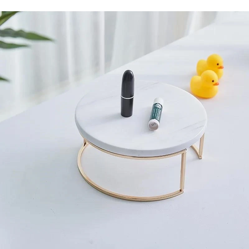 Light Luxury Marble Storage Tray Cake Dessert Display Stand Modern Home Living Room Desktop Cosmetic Jewelry