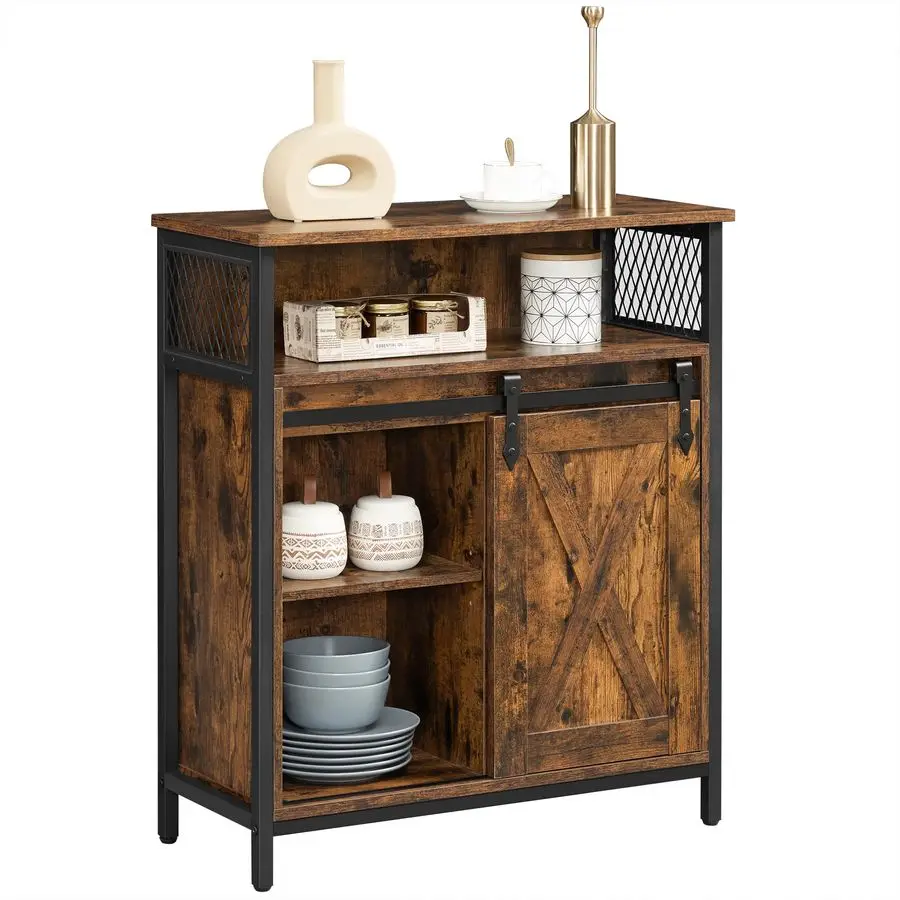 

Buffet Cabinet, Coffee Bar Storage Cabinet, Sideboard with 1 Sliding Barn Door, Adjustable Shelves, 11.8 x 27.6 x 31.5 Inches,