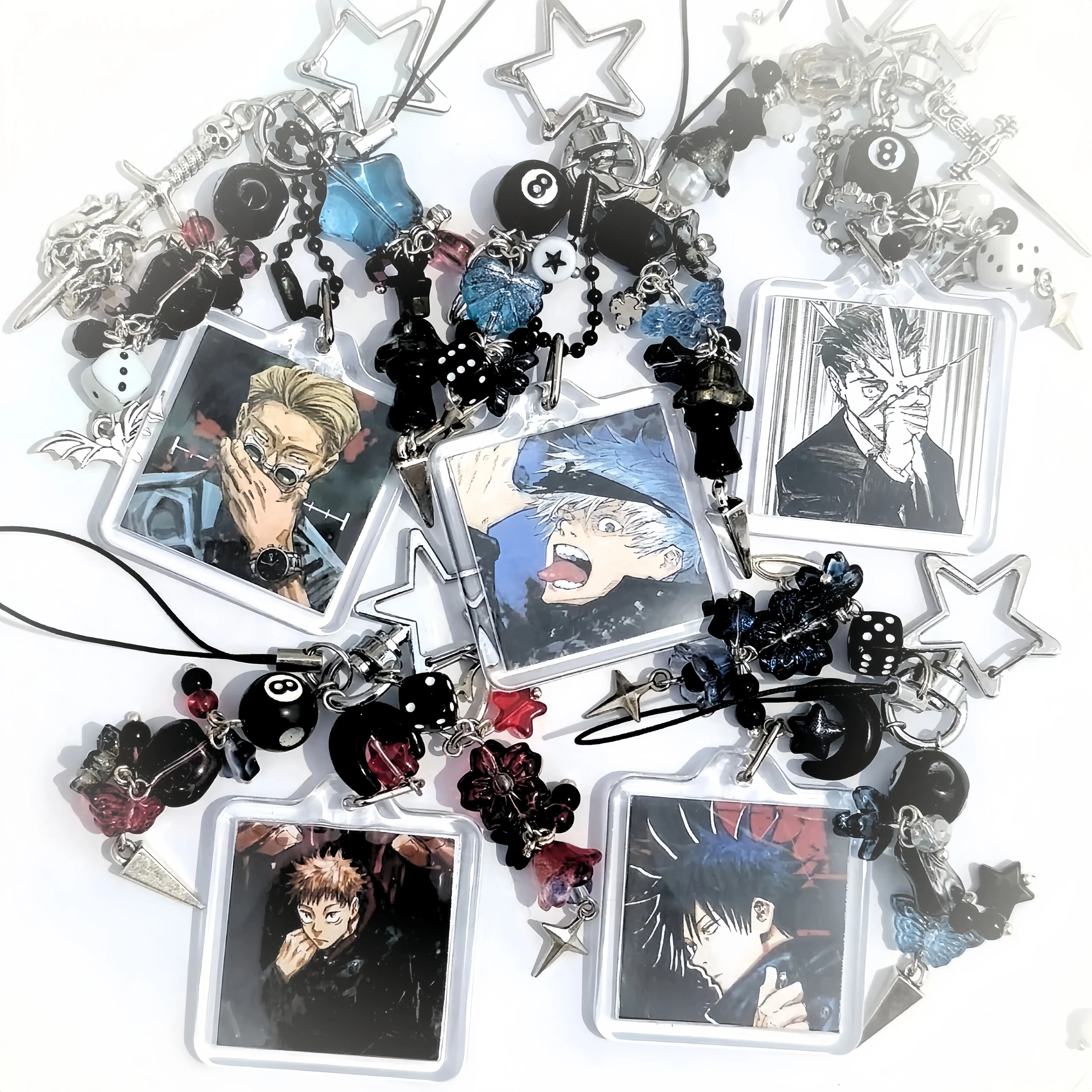 

JJK DIY Anime Character Photo Keychain Y2K Cool Acrylic Bag Phone Pendant