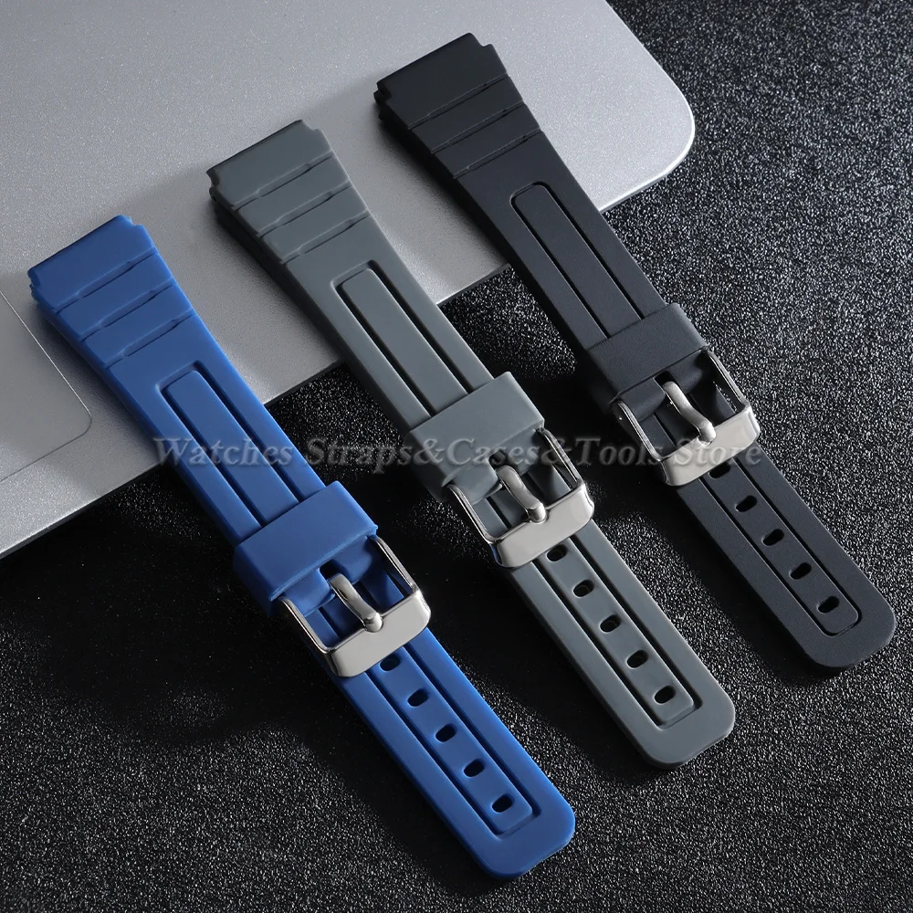 18mm Soft Silicone Watch Straps for Casio F-91W SGW400 W800H F84 F105/108 A158/168 AE1200 Waterproof Watchband Replace Bracelets