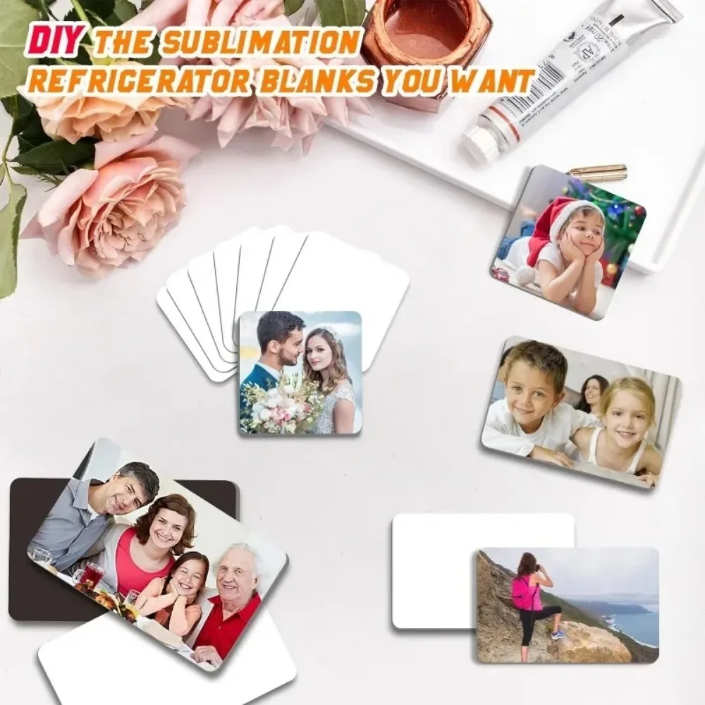 20/1PCS DIY Magnetic Refrigerator Sticker Blank Heat Transfer Printing Magnetic Sticker Personalized Sublimation Fridge Magnets