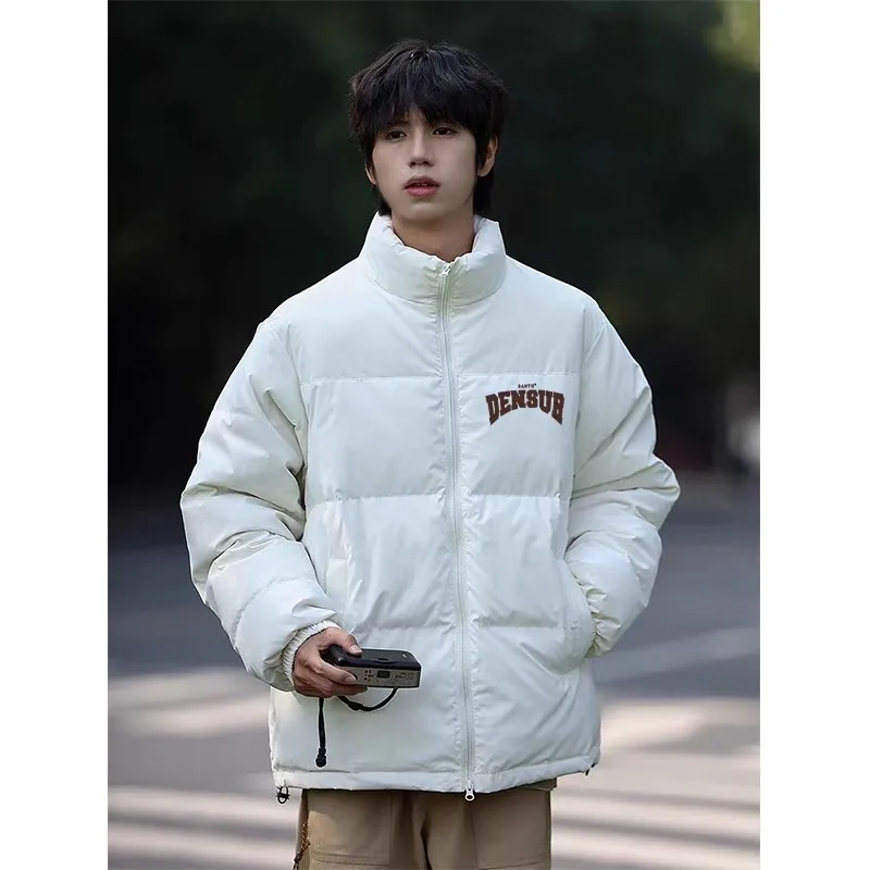 

Корейский свободный мужской хлопковый тюнет, одинаковое теплое пальто для пар, повседневная одежда из полиэфирного волокна обычной длины