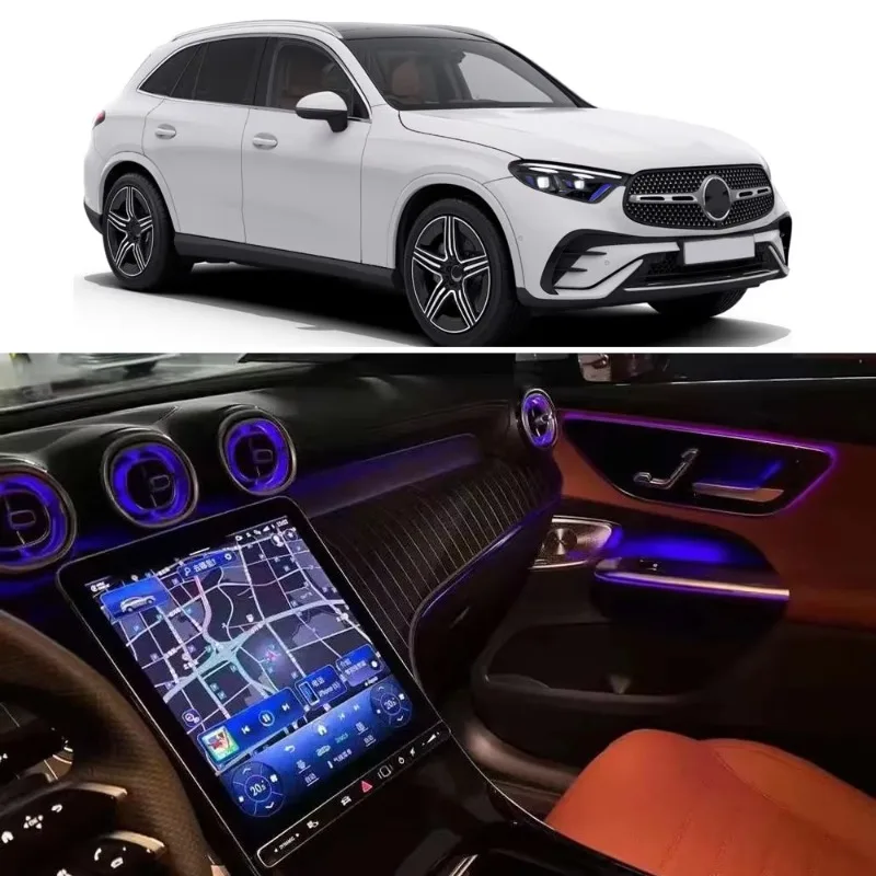 64 Colors LED 6-pieces Kit For Mercedes Benz GLC-class X254 Ambient Light 4D Rotating Tweeter Luminous Air Vent