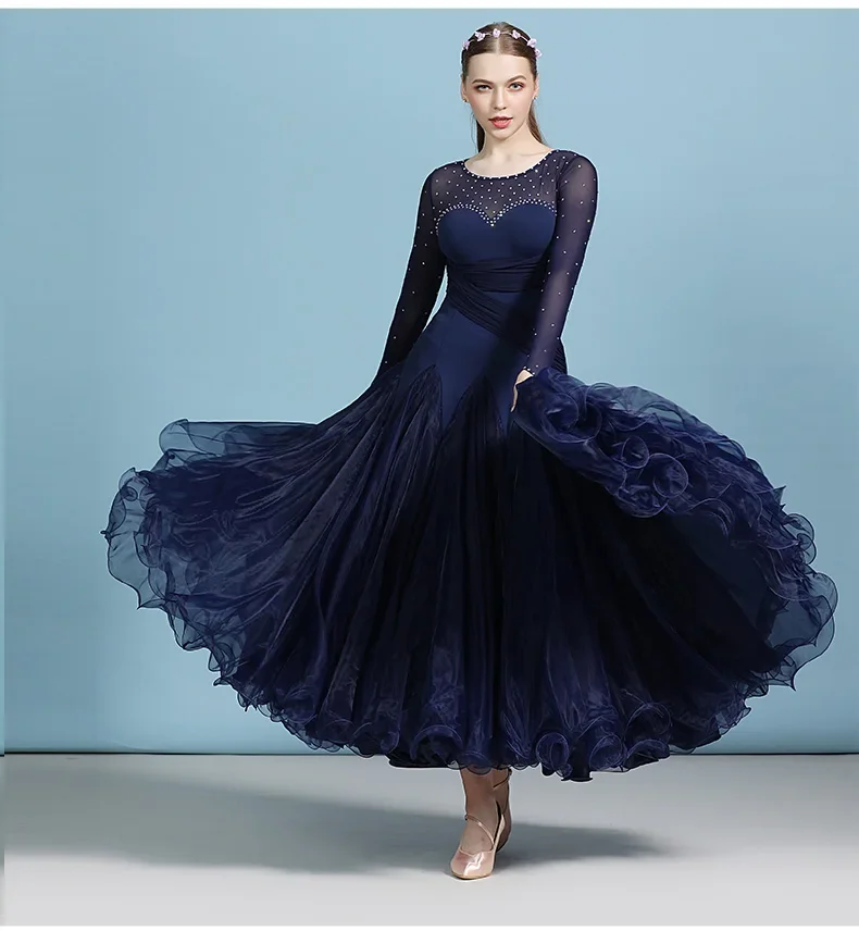 

Big Swing Elegant Purple Women Standard Ballroom Dress Tango Dance Costumes Waltz Dress For Dancing Clothes Dance Wear
