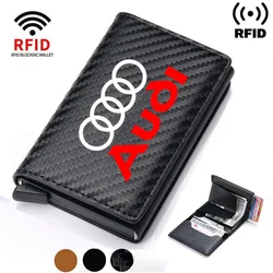 For Audi a3 a4 a5 a6 a7 a8 Q3 Q4 Q5 Q6 Q7 b8 b6 Card Holder Men Wallets Rfid Black Carbon Fiber Leather Minimalist Wallet Gifts