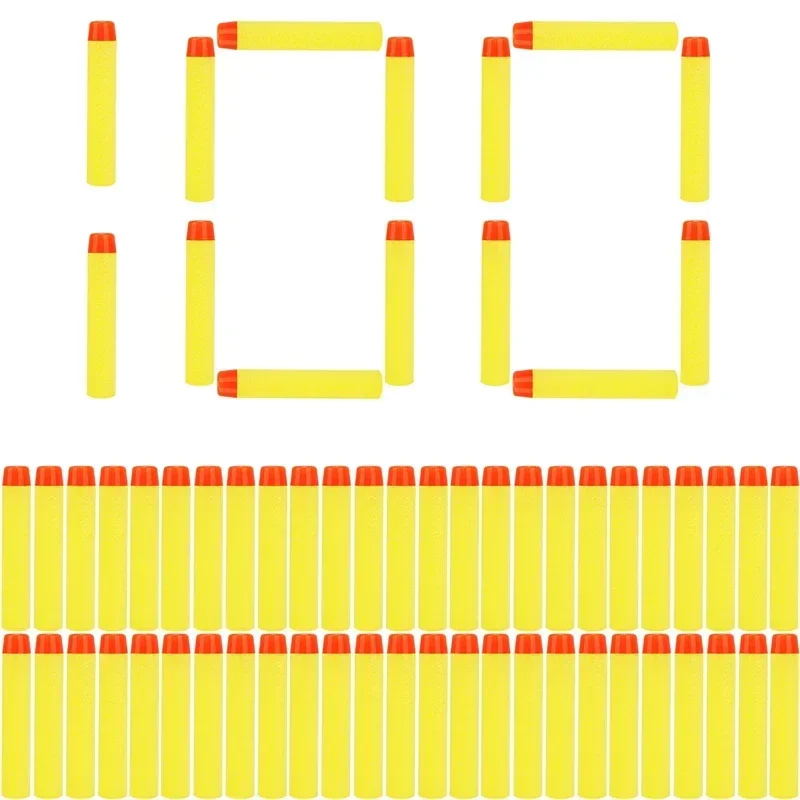 ลูกดอกเจลเหลือง 100/1000 ชิ้น สำหรับปืนของเล่นแบบเจล หัวกลวง ขนาด 7.2 ซม. ลูกดอกแบบเติม สำหรับเด็ก ของขวัญสำหรับเด็ก