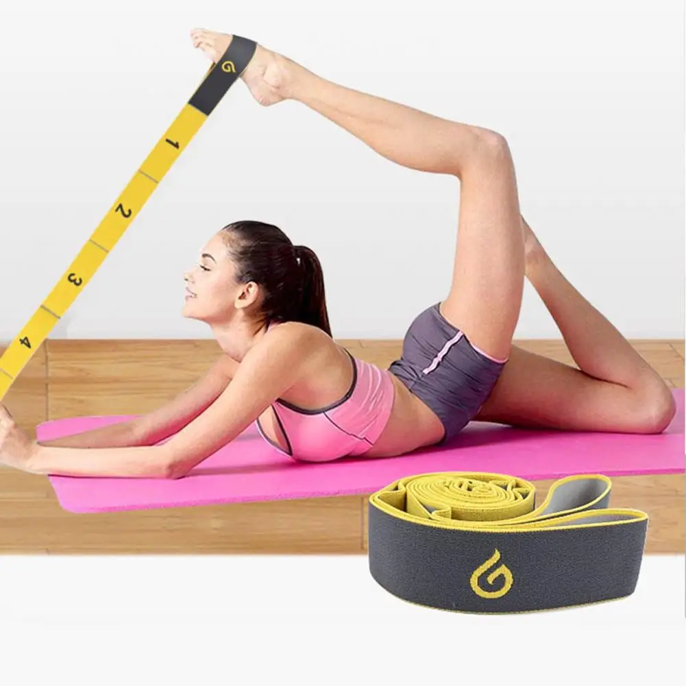 Stretch Strap  Fashion Digital Segmented Design Durable  Women Arm Leg Fitness Extend Resistance Band Daily Use