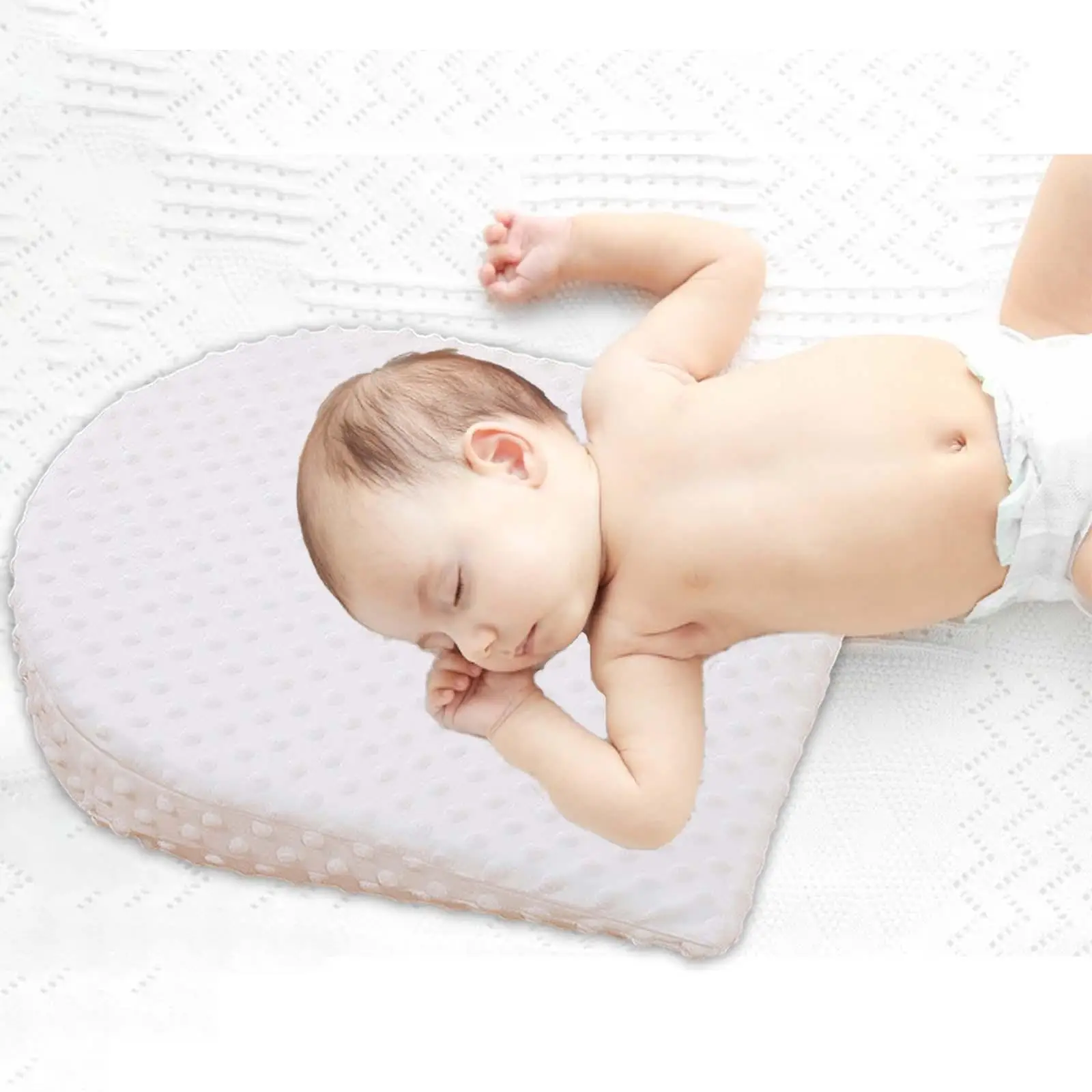 Infant Sleep Wedge Pillow for Newborn Side Sleeping Anti-roll over Support Baby Bed
