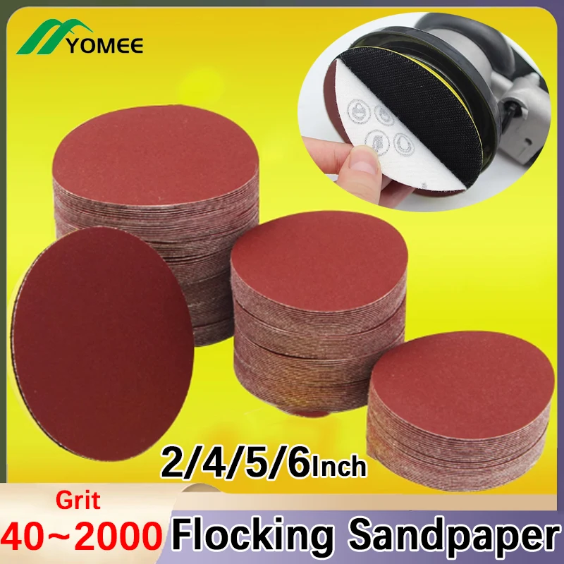 2/4/5/6Inch Flocking Sanding Sheets 40-2000Grits Dry Grinding Sandpaper Metal Polished Woodworking Abrasive Tools