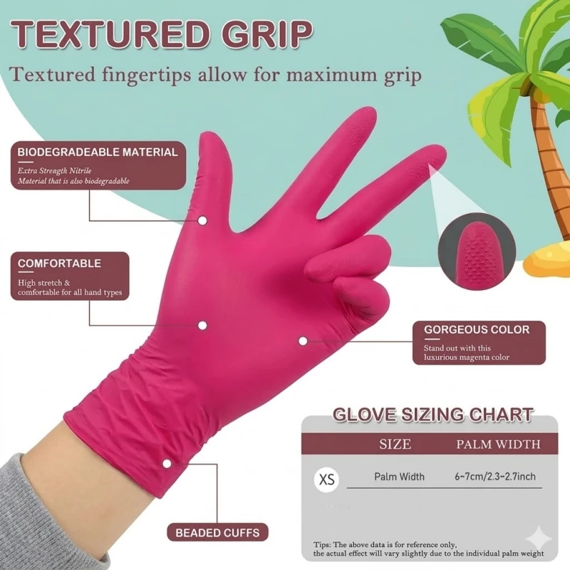 Kids Nitrile Disposable Gloves for 6-15Years Children Light Duty Latex Free Cleaning Gloves for Kids Crafting Painting Gardening
