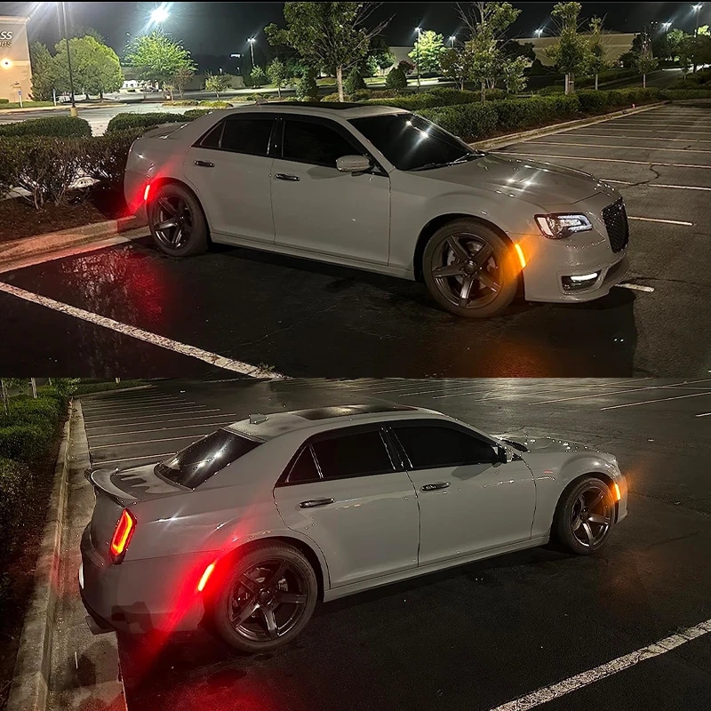 4pcs Car Front Rear Side Marker Lamps White LED Lights For 2015-2023 Chrysler 300 Fender Blinker Signal Light Side Marker Lamp