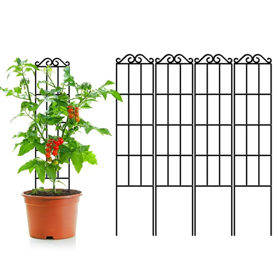 

Металлическая садовая решетка для вьющихся растений, 37,5 см, набор из 4 штук, прочные решетки для комнатных и уличных растений, для растений в горшках, для домашних растений, для вьющихся растений