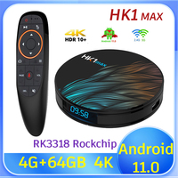 HK1 MAX Smart TV BOX Android 11 4G 32G 64G Dual Wifi Media Player Support Google Voice Assistant 4K HD BT Set Top Box TVBOX