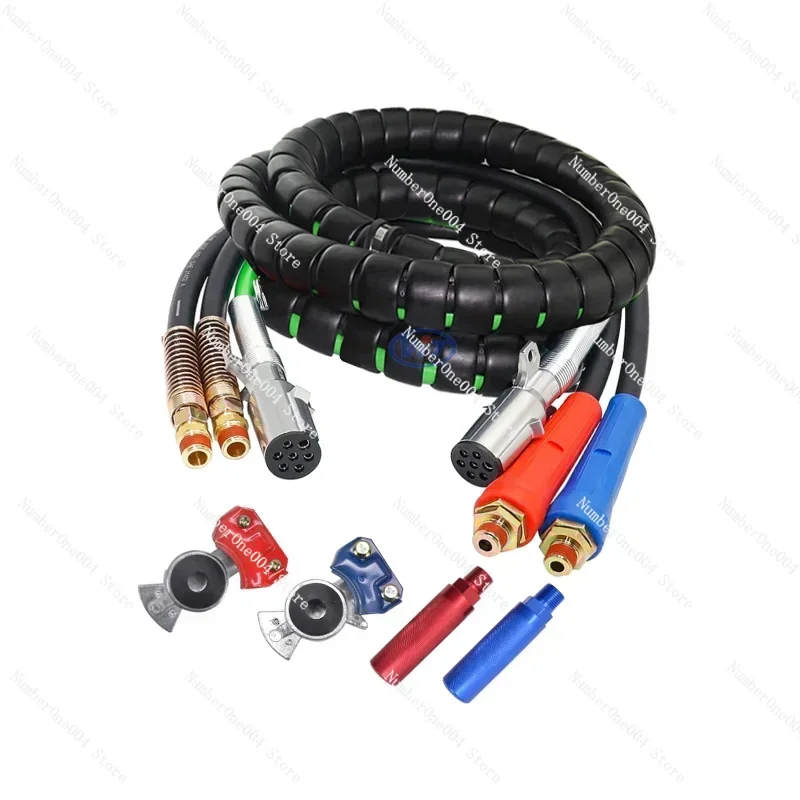 15 Foot 3-in-1 Trailer Air Duct Hose Wrap Assembly With 7-way Cable ABS And Truck Spare Power Air Duct