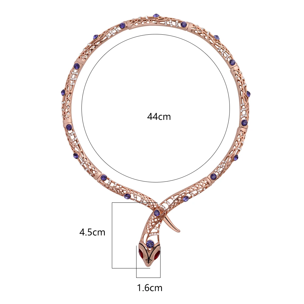 قلادة ضيقة على شكل ثعبان للنساء ، مجوهرات حفلات الكوكتيل ، هدية الثعبان