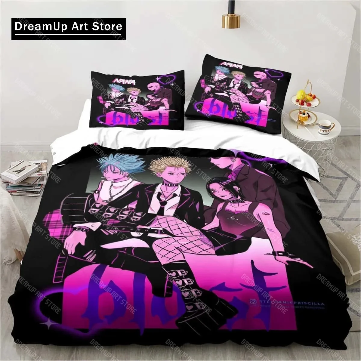 

Комплект постельного белья с 3D принтом «Черный камень НАНА Манга» Single Twin Full Queen King Size, комплект постельного белья для взрослых и детей, комплекты пододеяльников для спальни