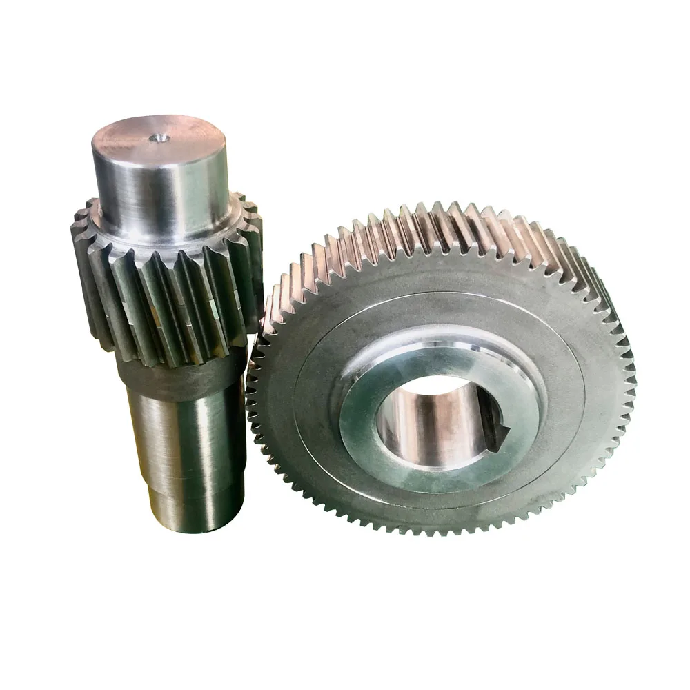 Heavy  Spur Pinion Shaft and Mating Gear Set Steel Precision Power Transmission Components 1 Year Warranty