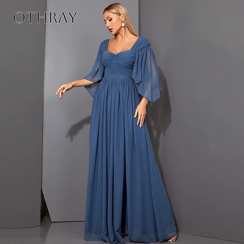 Herzförmige Chiffon-Abendkleider mit langen Ärmeln, gerüschte, bodenlange Partykleider für Damen، فساتين سهرة، individuell anpassbar