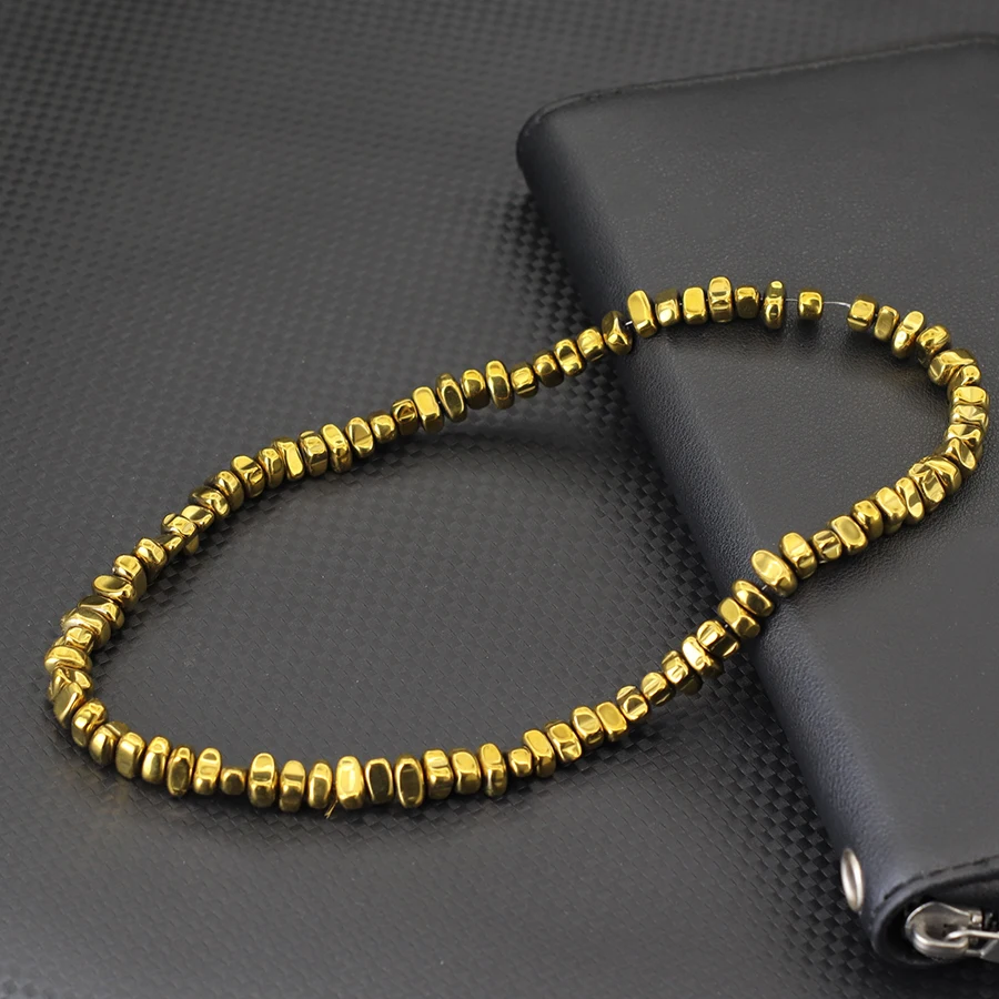 الصف أ 1 قطعة حجر الهيماتيت الخرز لصنع المجوهرات الرجعية 3 ألوان غير النظامية مطرز سوار ذاتي الصنع قلادة خلخال حقيبة بالجملة