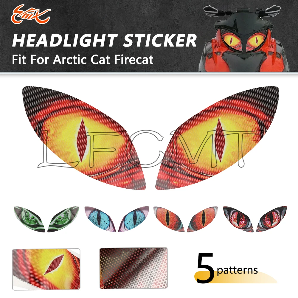 Snowmobile Headlight Sticker Head Lamp Decor Decal Fit for Arctic Cat Bearcat 660 F5 F6 F7 Firecat Sabercat 500 600 700 T660