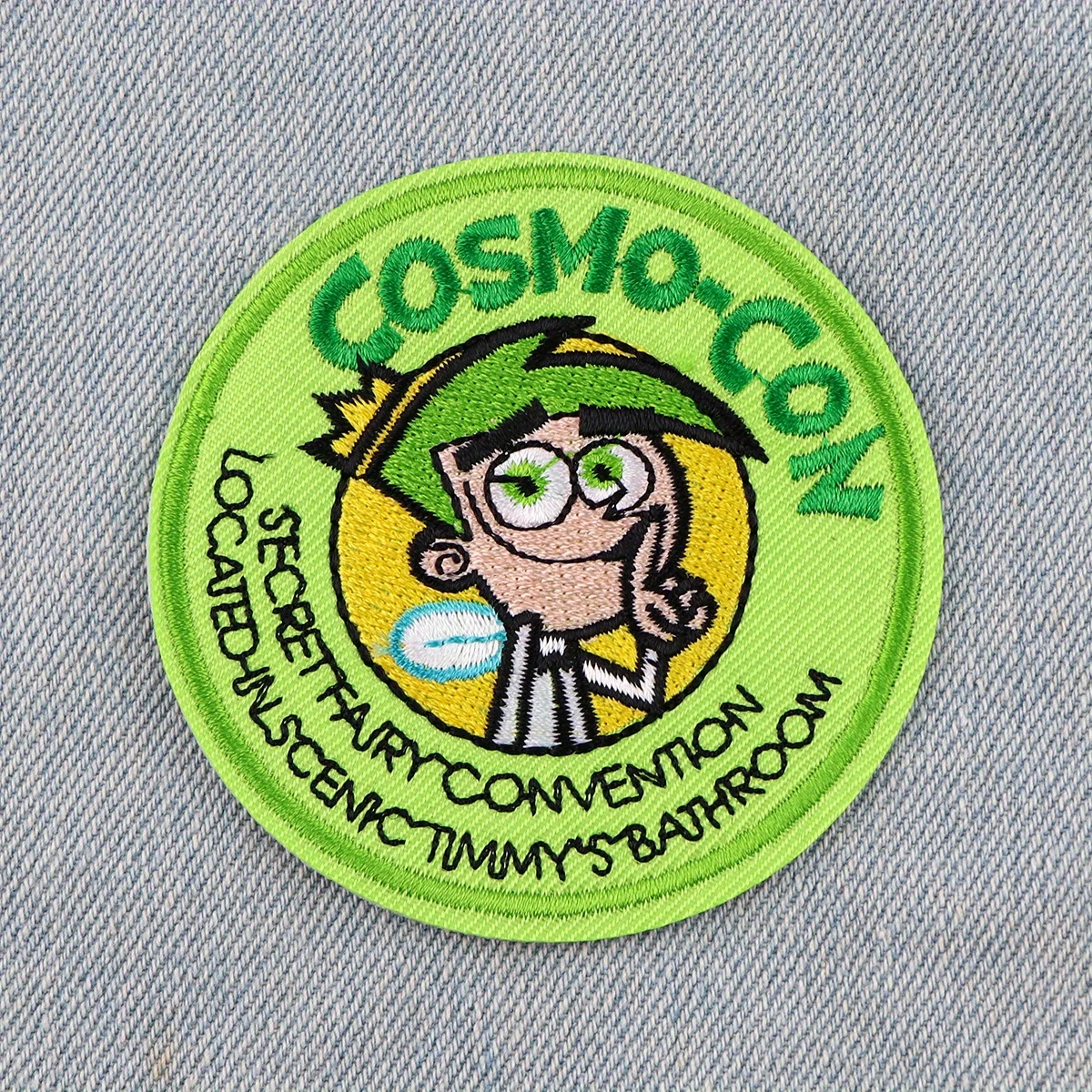 The Fairly OddParents Cosmo con Cute Cartoon Iron-On Embroidered Patch, DIY Fabric Badge for Clothing Customization, Apparel