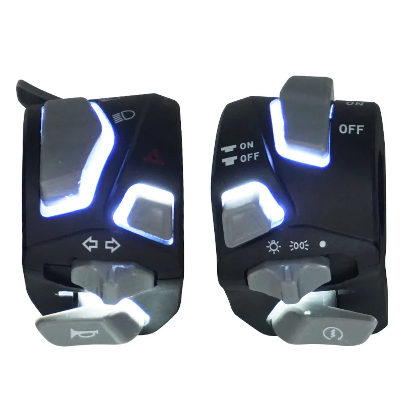 Motorcycle Handlebar Seat Combination Switch Illuminated LED Nine-in-One Function Horn Electric Start Twin Flash Lights