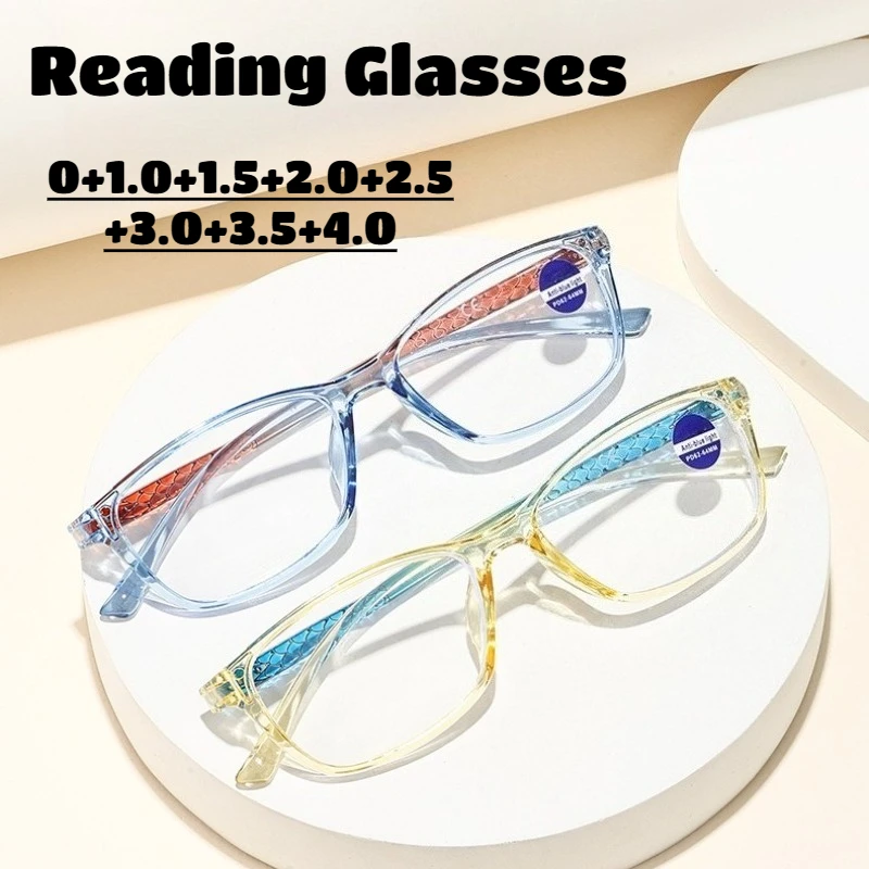 

Men Women Fashion New Ultra-light Anti-blue Light Reading Glasses Fashion Full Frame Comfortable HD Presbyopia Glasses To +4.0