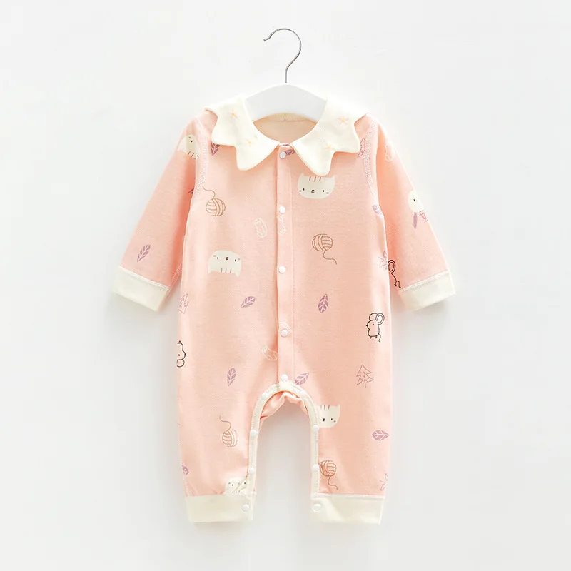 Baby Bodysuit Pure Cotton Boneless Pajamas Newborn Baby Romper Lovely Foreignly Cute Long Sleeve Bodysuit Autumn